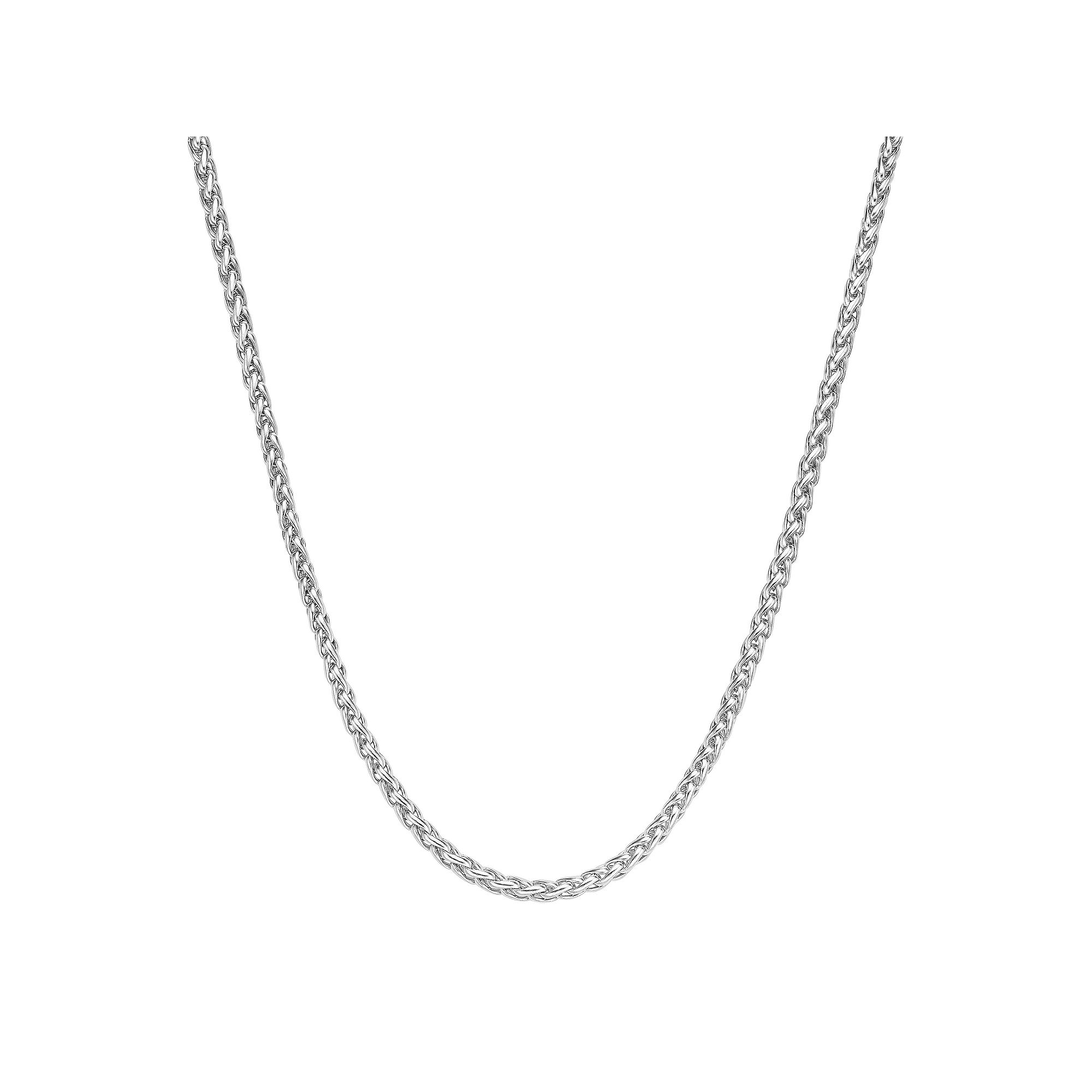 Mens LYNX Stainless Steel Wheat Chain Necklace, Womens, Size: 20