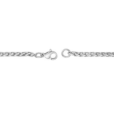 LYNX Stainless Steel Wheat Chain Necklace - 20-in.