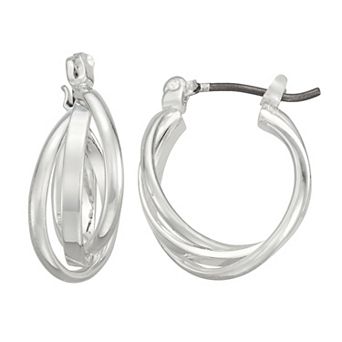 Napier Silver Tone Hoop Earrings