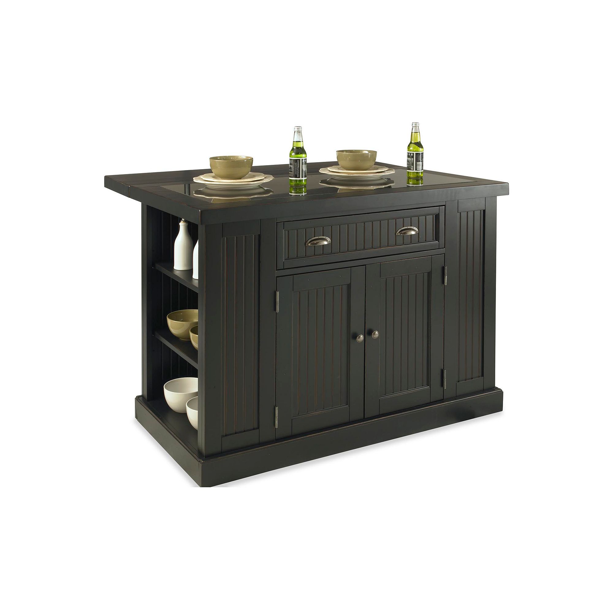 homestyles Nantucket Kitchen Island, Black