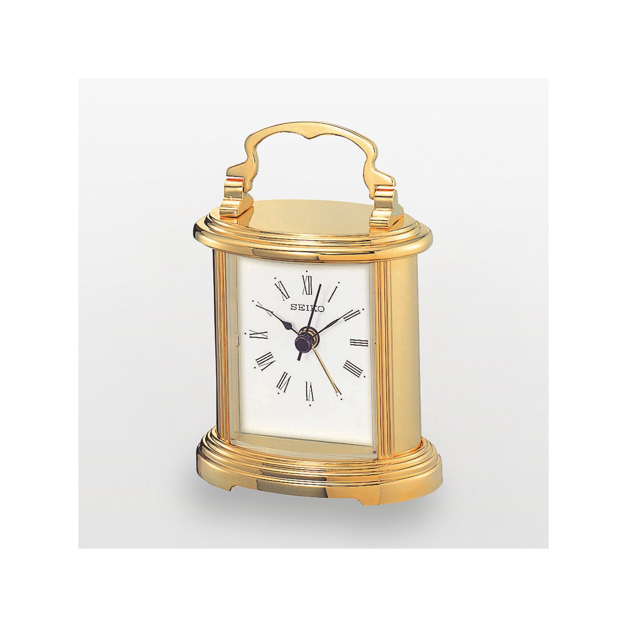 Seiko Gold Tone Carriage Alarm Clock - QHE109GLH