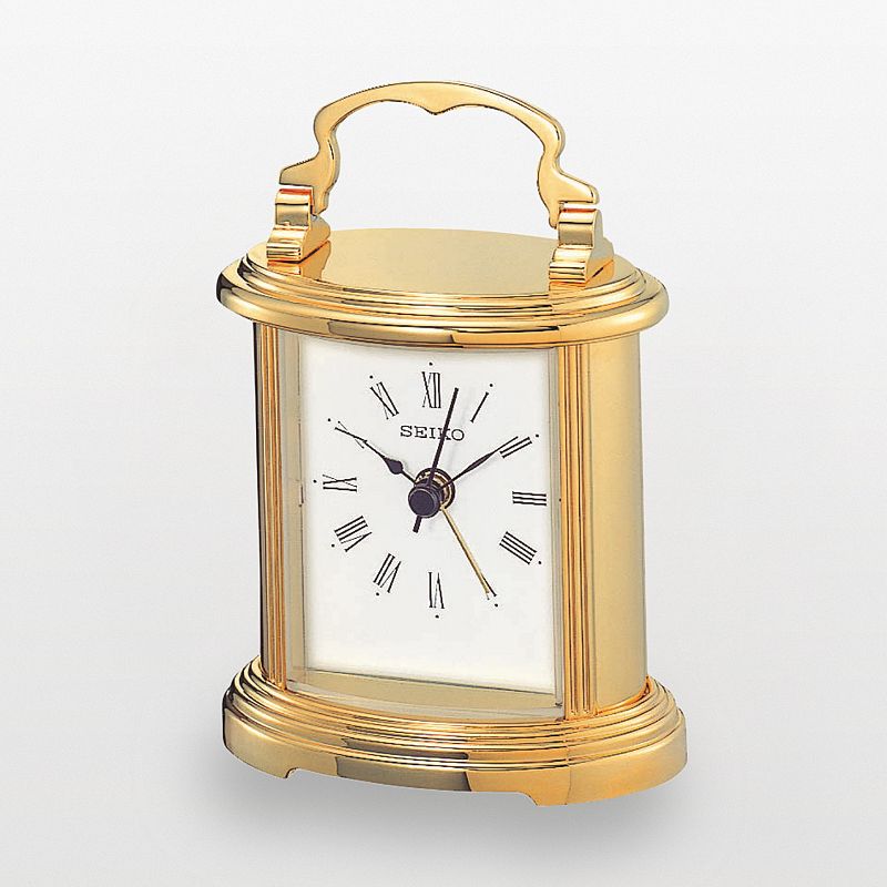 UPC 029665111210 product image for Seiko Gold Tone Carriage Alarm Clock - QHE109GLH | upcitemdb.com