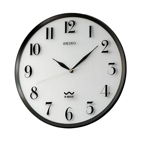 Seiko R-Wave Atomic Black Wall Clock - QXR131SLH