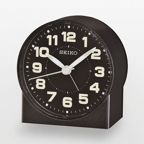 Seiko Black Alarm Clock QHE084KLH