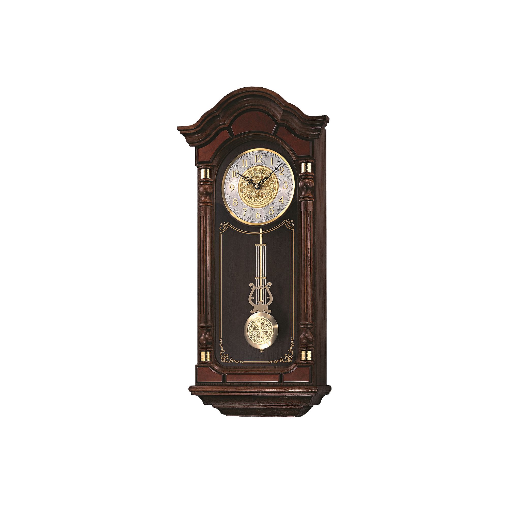 Seiko Oak Pendulum Wall Clock - QXH004BLH, Brown