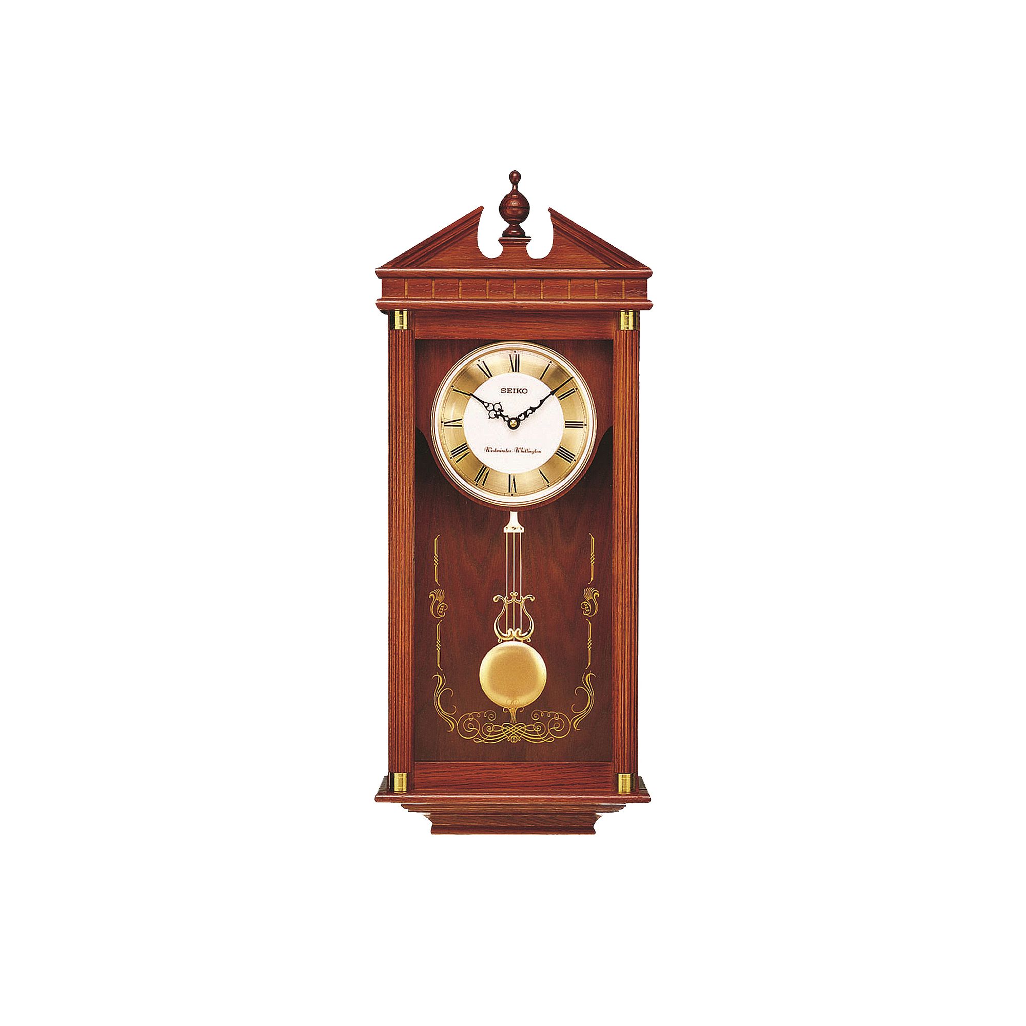 Seiko Oak Pendulum Wall Clock - QXH107BLH, Brown