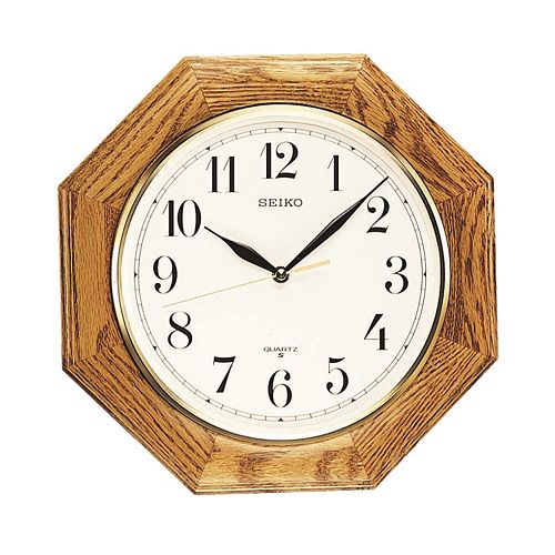 Seiko Oak Octagon Wall Clock - QXA102BC