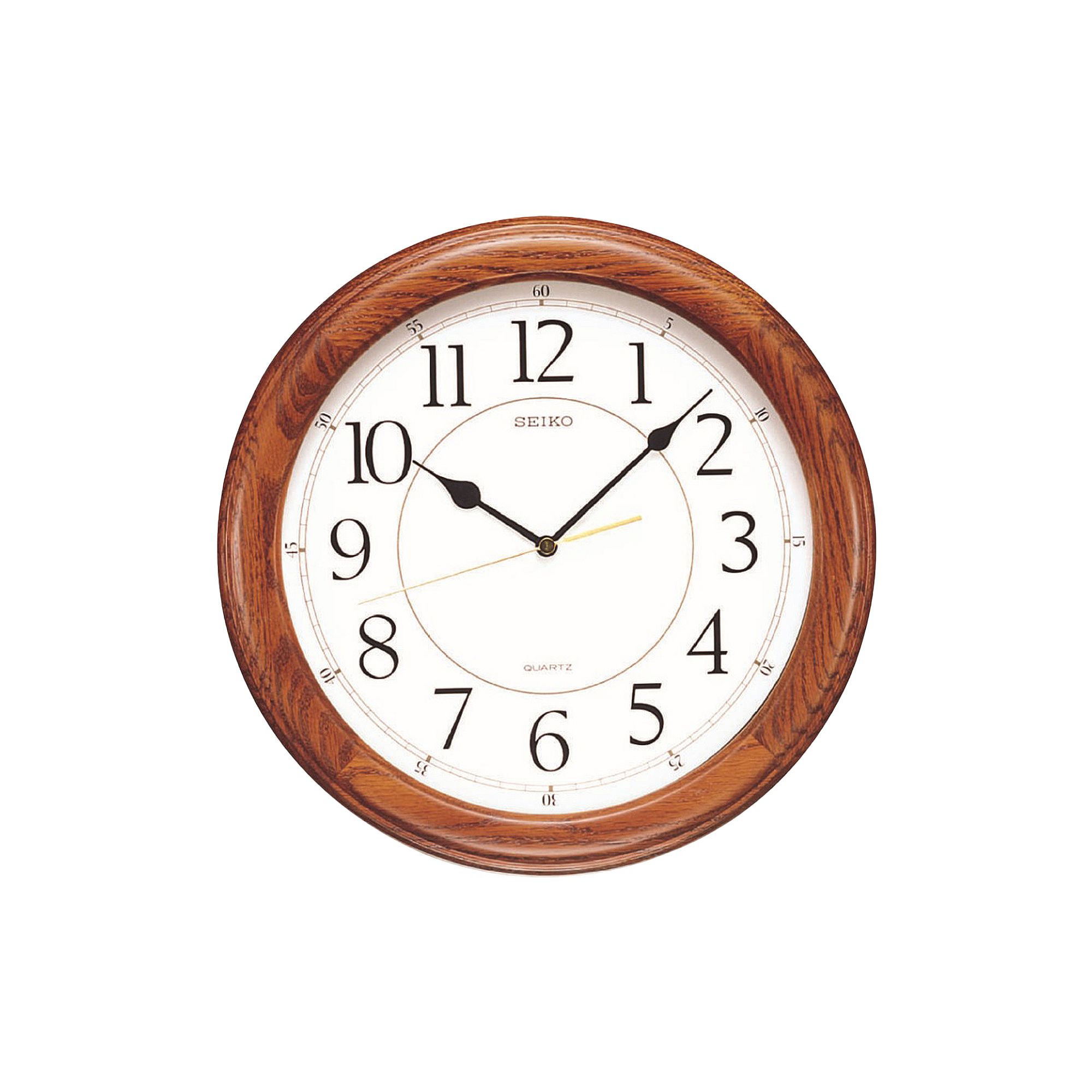 Seiko Oak Wall Clock - QXA129BLH, Dark Brown