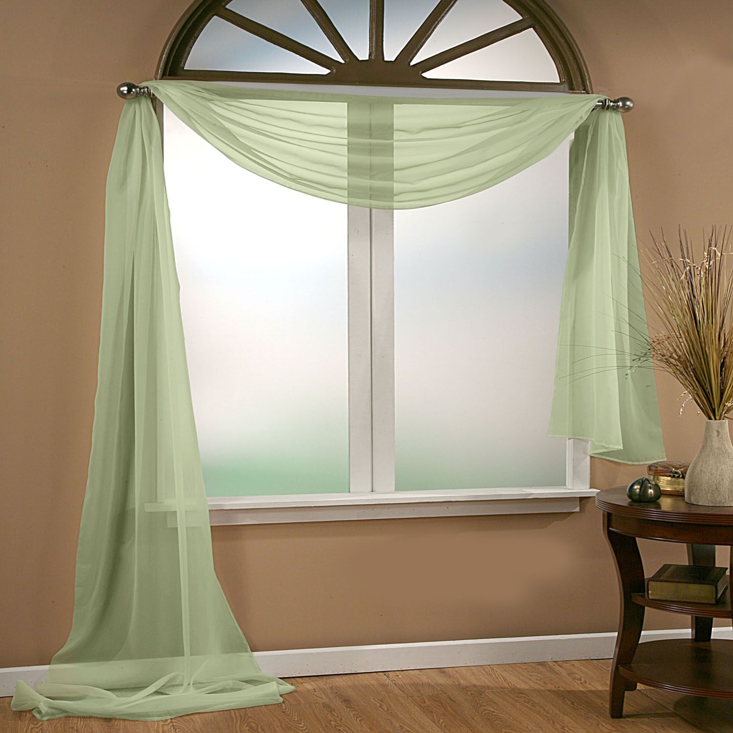 cheap sheer window scarves