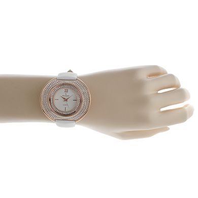 Peugeot Women's Crystal Leather Watch - J6371RWT
