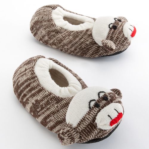 mens sock monkey slippers