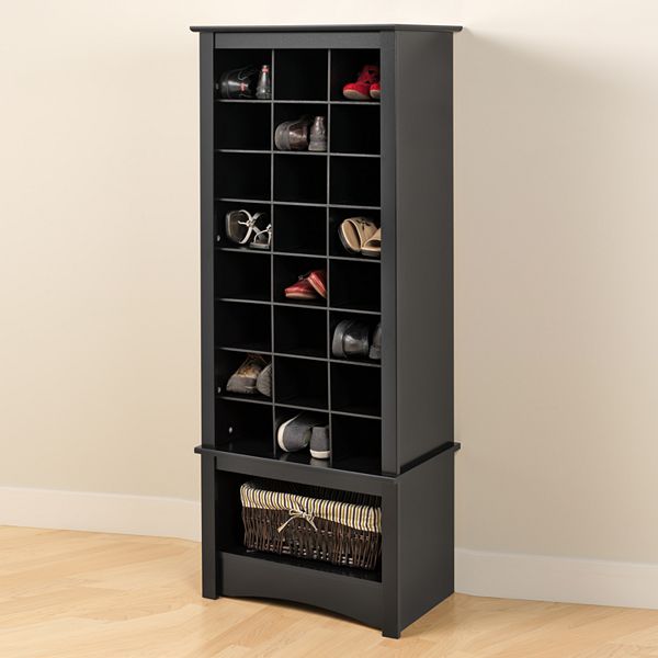 Prepac Espresso Tall Shoe Cubbie Cabinet