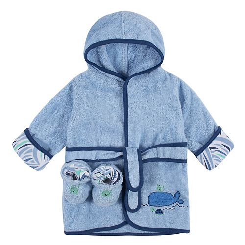 Baby Boy Just Born Robe & Booties Set