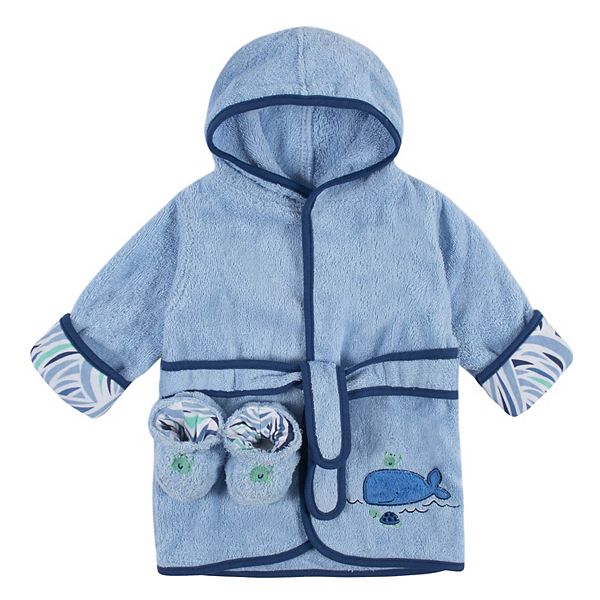 Baby Boy Just Born® Robe & Booties Set