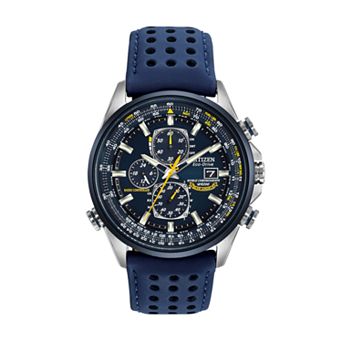 Citizen Eco-Drive Blue Angels Stainless Steel Perpetual Calendar Flight Computer Chronograph Watch - AT8020-03L