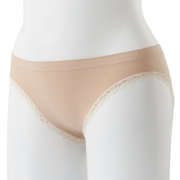 daisy fuentes® Seamless Lace-Trim Bikini Panty
