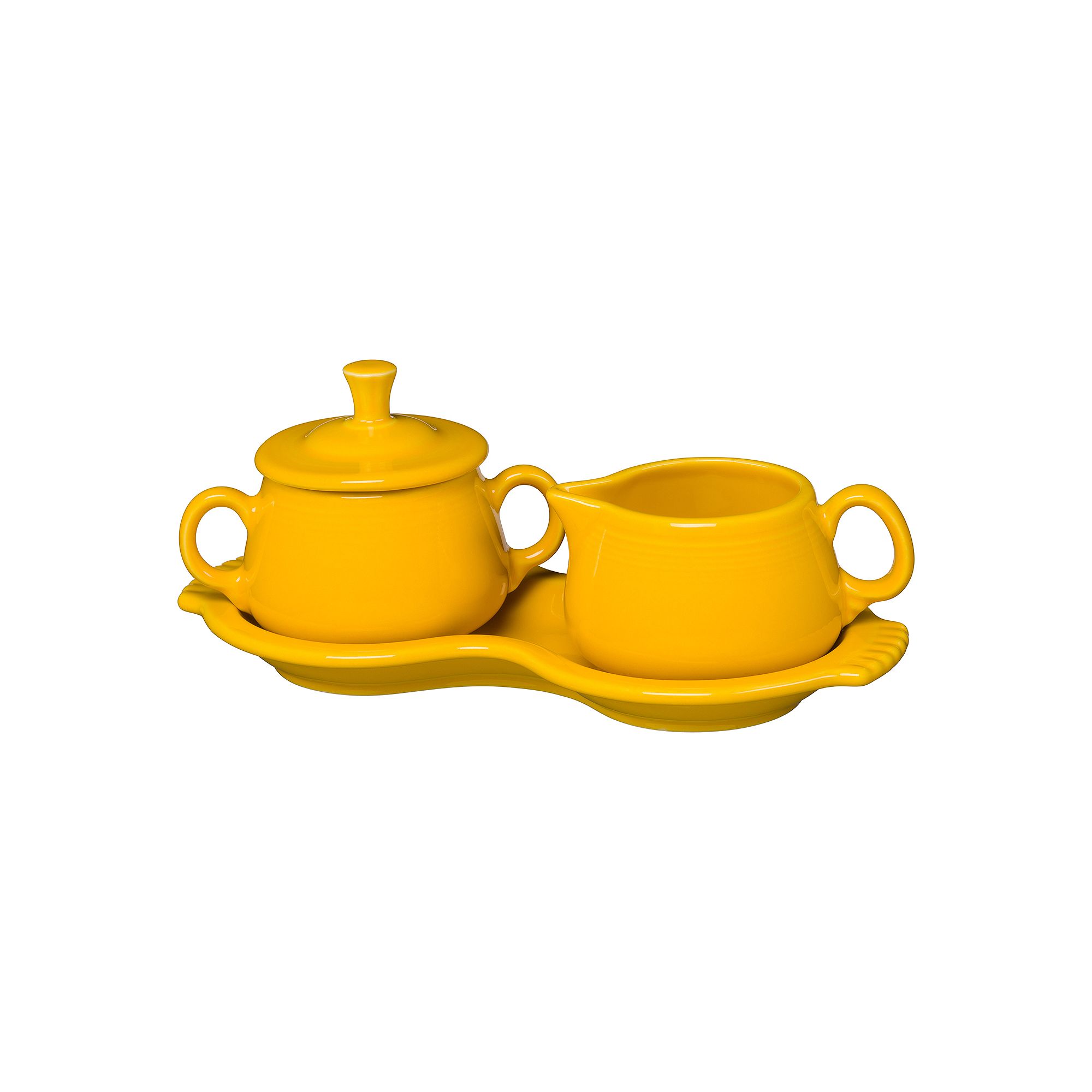 Fiesta 4-piece Sugar Bowl & Creamer Set With Tray, Yellow