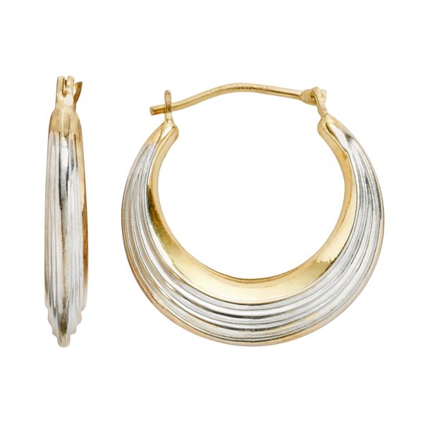 14k Gold-Bonded Sterling Silver Hoop Earrings