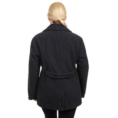 Plus Size Excelled Solid Peacoat