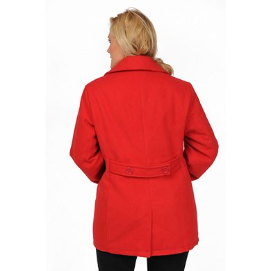 Plus Size Excelled Solid Peacoat