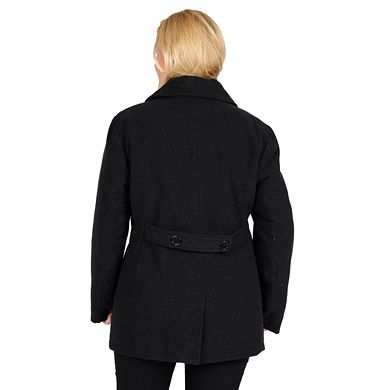 Plus Size Excelled Solid Peacoat