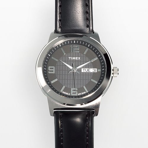 Timex Men's Leather Watch T2E561