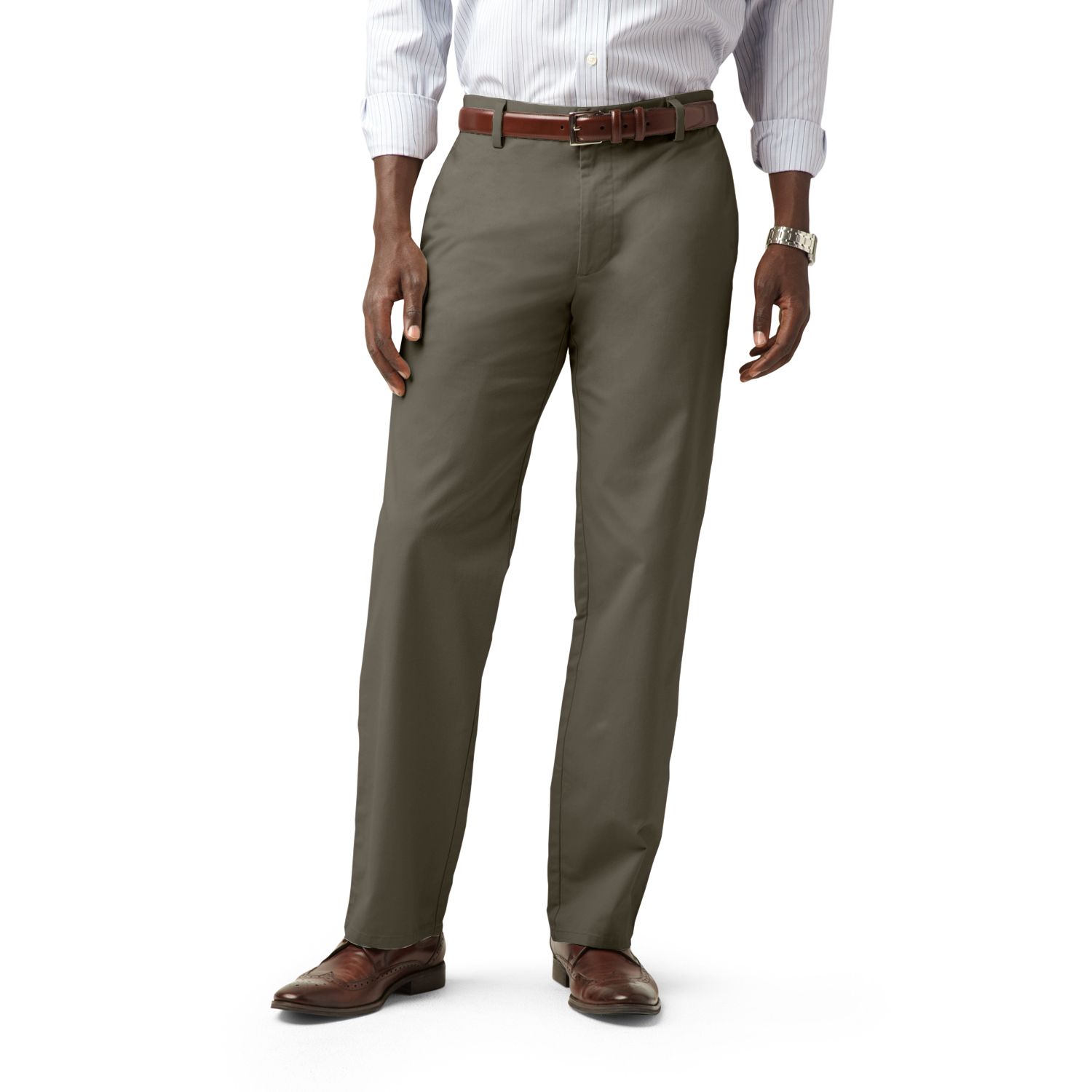 mens khaki flat front pants