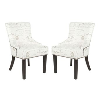 Safavieh 2 pc Lotus White Gray Side Chair Set