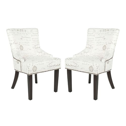 Safavieh 2 Pc Lotus White Gray Side Chair Set