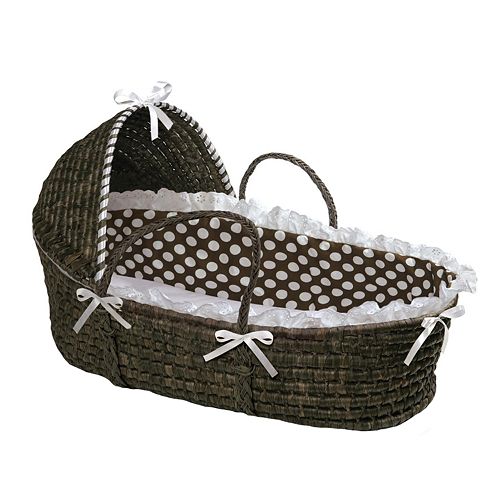 Badger Basket PolkaDot Hooded Moses Basket