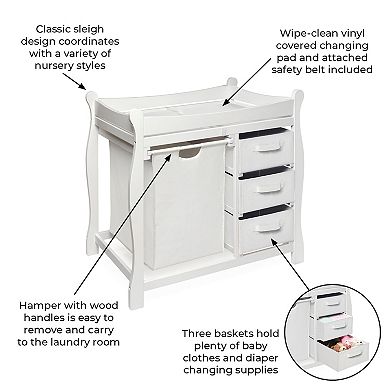 Badger Basket Sleigh Hamper Changing Table