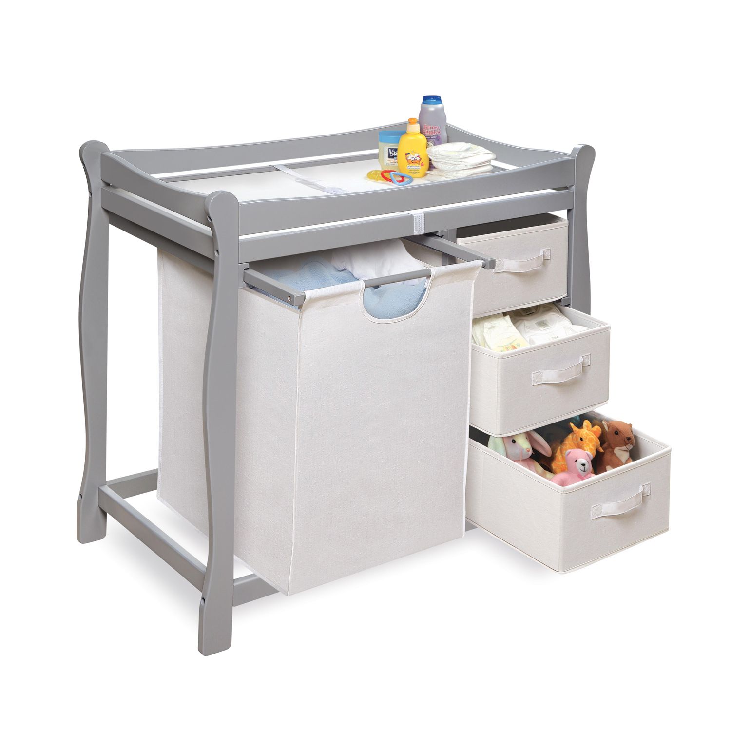 badger basket changing table grey