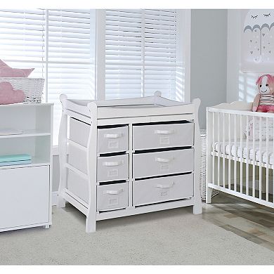 Badger Basket Sleigh Basket Changing Table Dresser