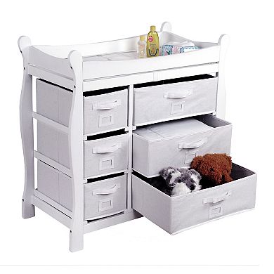 Badger Basket Sleigh Basket Changing Table Dresser