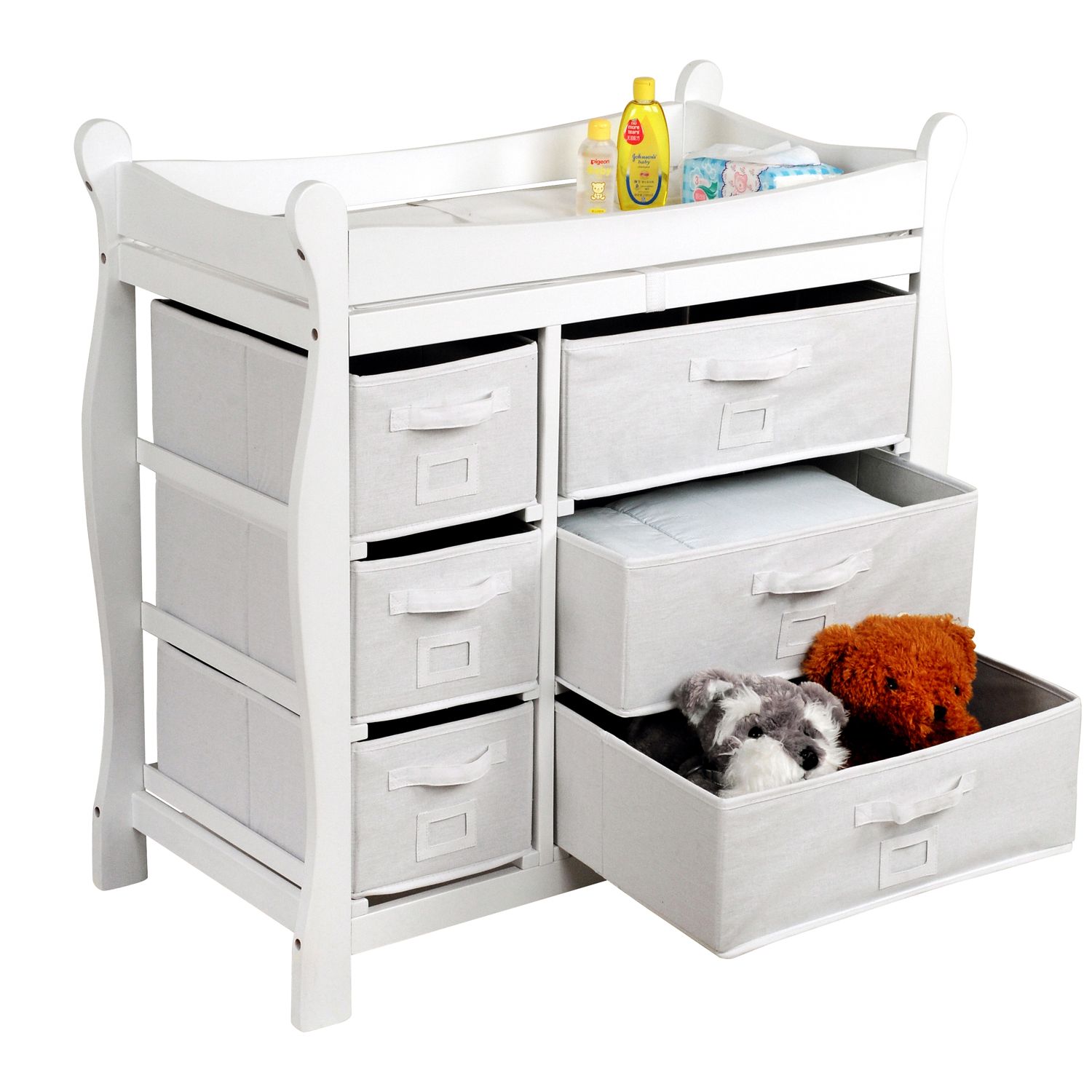 badger basket changing table grey