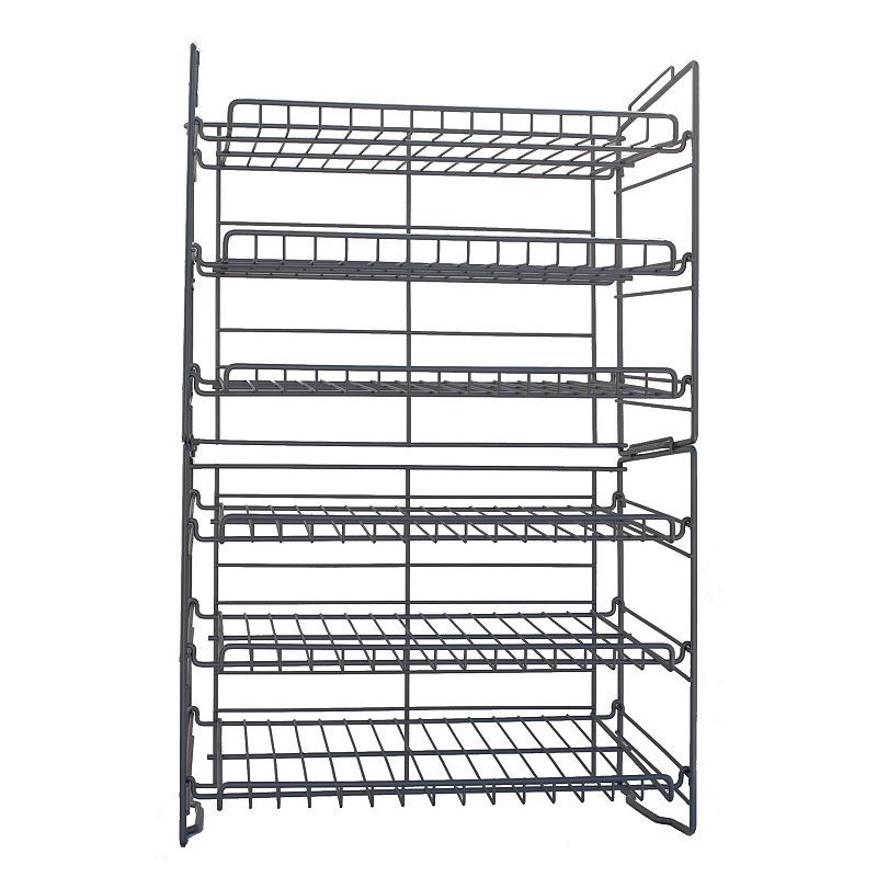 Atlantic 6-Tier Double Can Rack, Silver, Furniture