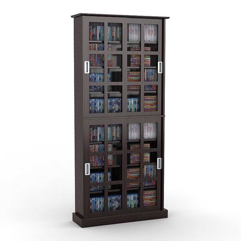 Atlantic Windowpane Espresso Multimedia Cabinet, Brown, Furniture