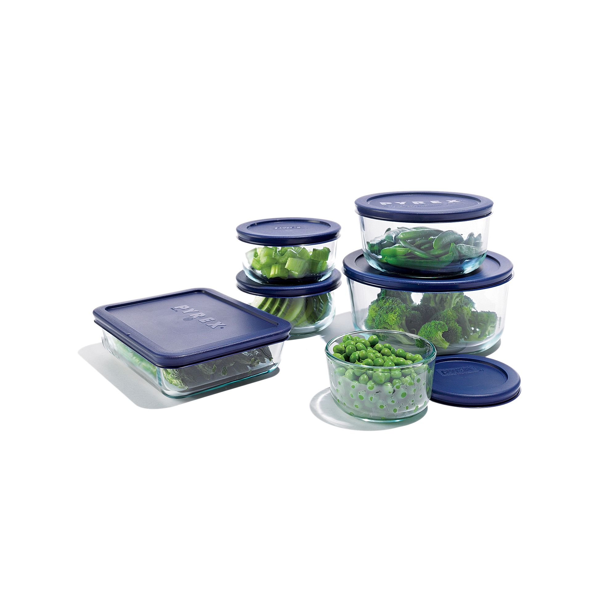Pyrex Simply Store Plus 12-Piece Glass Food Storage Set, Multicolor