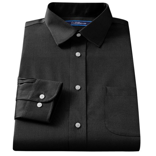 Men's Croft & Barrow® Classic-Fit Easy Care Solid Spread-Collar Dress Shirt
