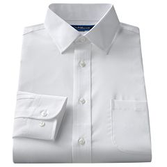 Men's Croft & Barrow® Fitted Solid Easy Care Spread-Collar Dress Shirt