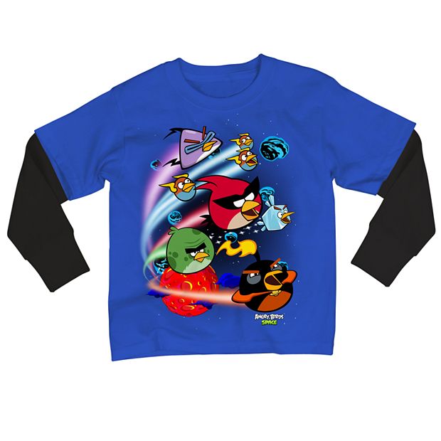 Angry Birds Boy Black Short Sleeve T Shirt Tee (S 8)