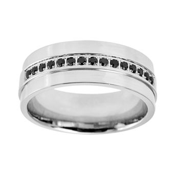 Gold LLC Stainless Steel .15 ct T.W. Black Diamond Band - Men