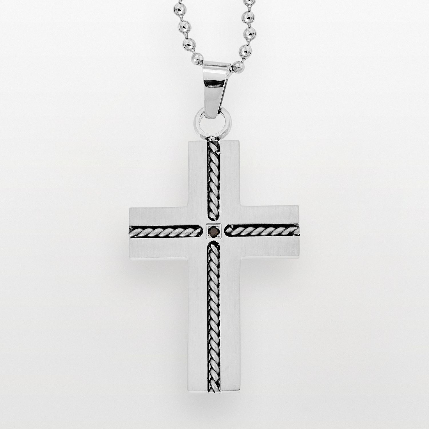 Kohls mens silver hot sale cross necklace