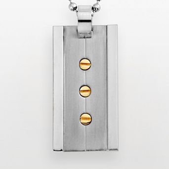 Gold LLC Stainless Steel and Yellow Immersion-Plated Stainless Steel Pendant - Men