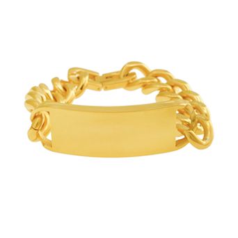 Gold LLC Gold Tone Stainless Steel ID Bracelet