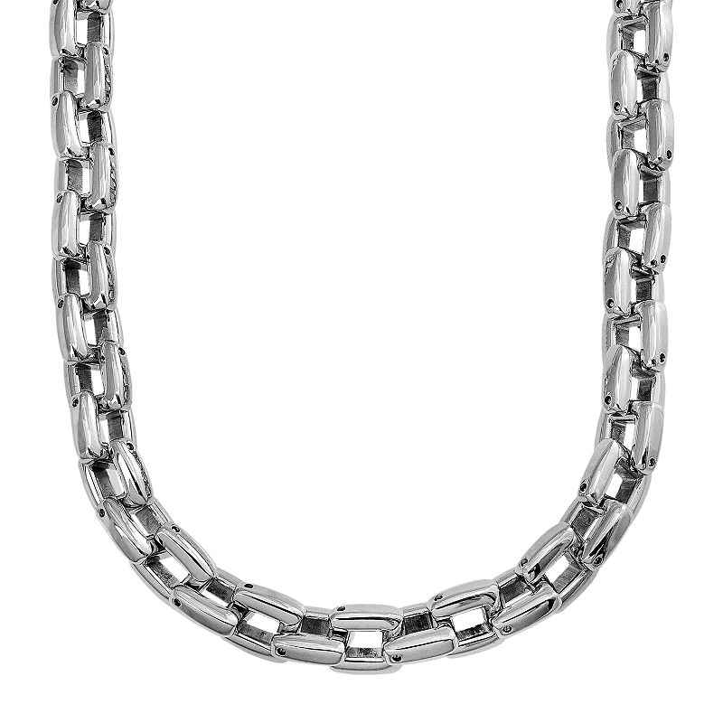 Stainless Steel Square Link Chain Necklace - 24-in. - Men