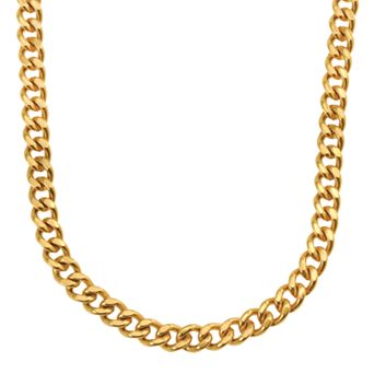 Gold LLC Yellow Immersion-Plated Stainless Steel Curb Chain Necklace - 24 in - Men