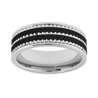 Gold LLC Tungsten and Black Ceramic Wedding Band - Men