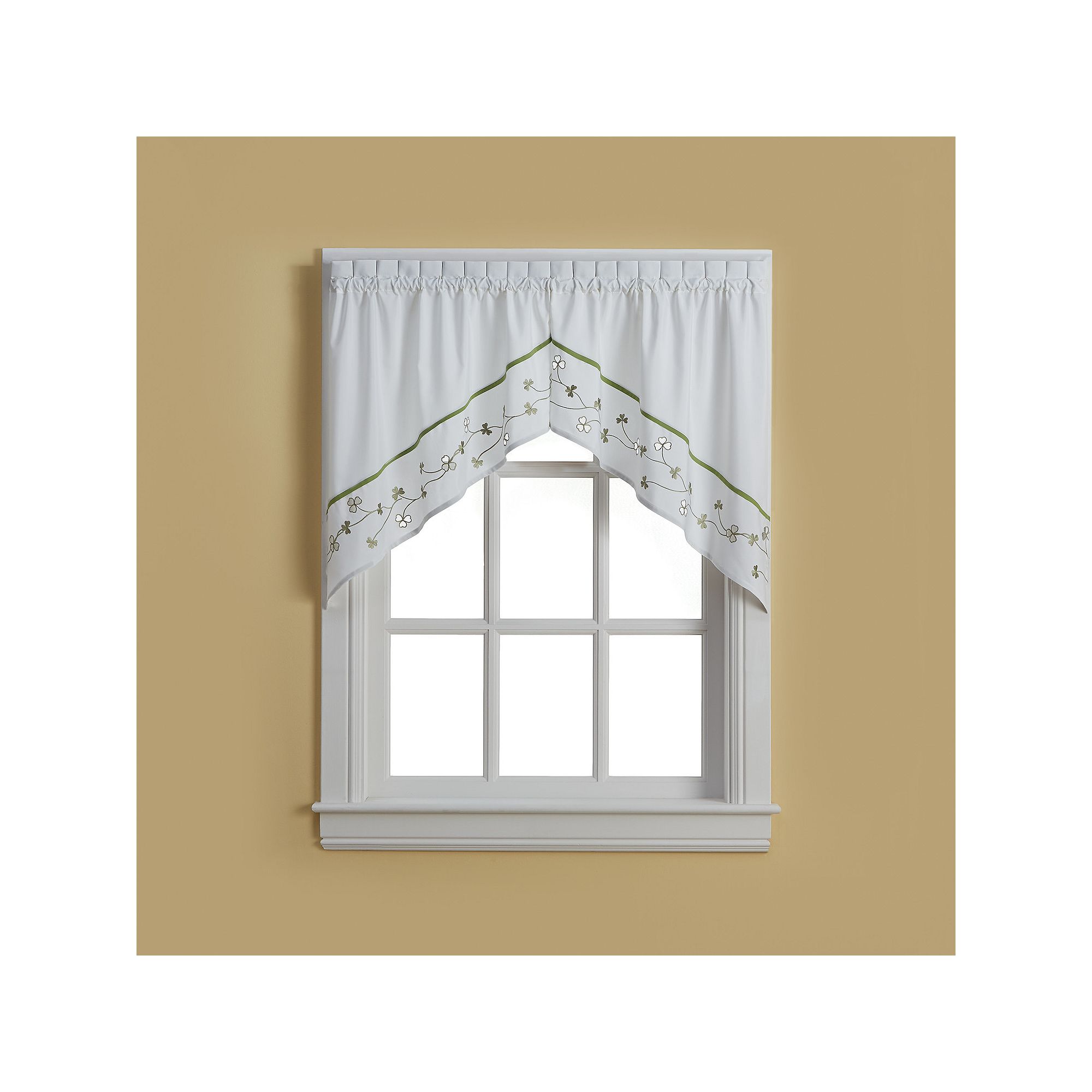 CHF Clover Swag Curtain Pair - 58 x 30, Green