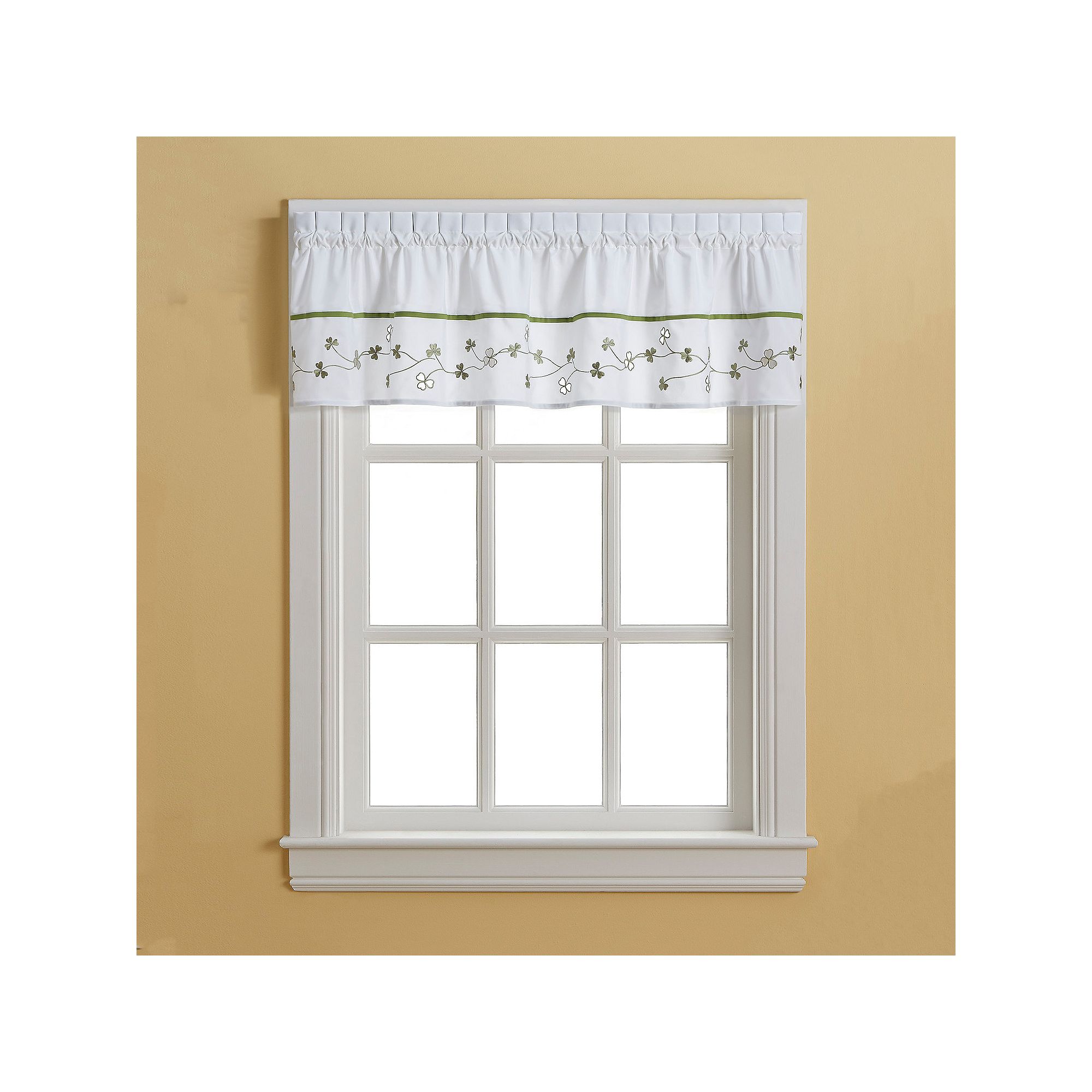 CHF Clover Tailored Window Valance - 58 x 14, Green